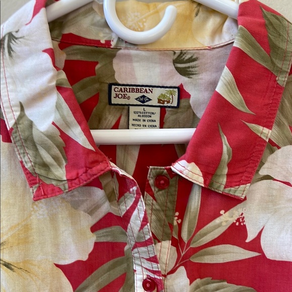 Women's Button Up Multi-Colored Floral Cotton Top Sz L - Picture 3 of 10